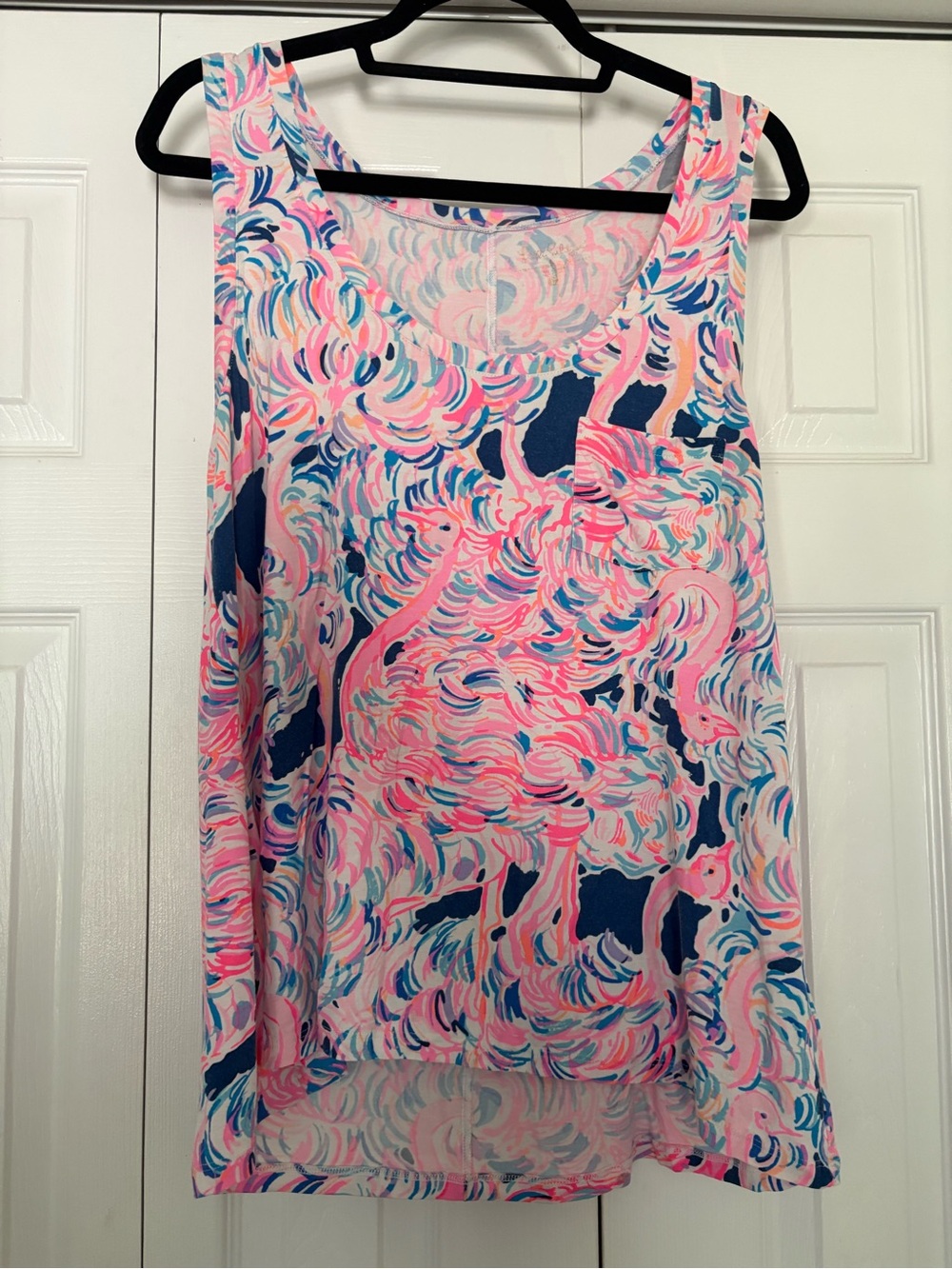 Lilly Pulitzer Crayton Tank Top in the pattern "Pelican Pink Head in the Sand"